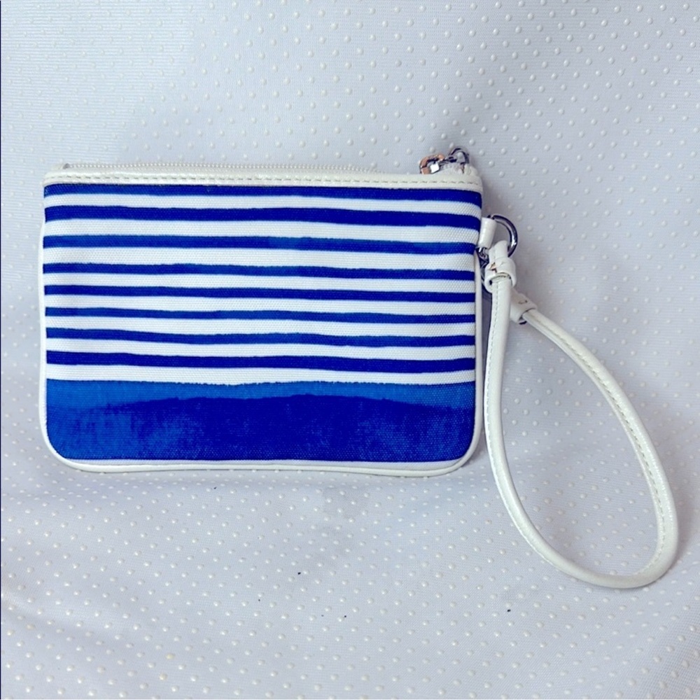 Coach Striped Blue and White Wristlet - Picture 3 of 7